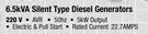 6.5KVA Silent Type Diesel Generator 220V