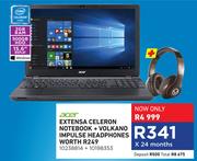 Acer Extensa Celeron Notebook + Volkano Impulse Headphones