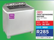 Defy 13Kg Metallic Twin Tub Washing Machine MET DTT165