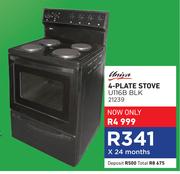 Univa 4 Plate Stove U116B BLK