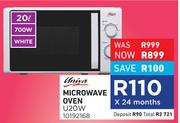 Univa 20Ltr 700W White Microwave Oven U20W