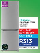 Hisense 170Ltr Metallic Fridge/Freezer H230BTS