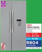 Defy 555Ltr Metallic Water Dispenser Fridge/Freezer F740 VO W/D MET DFF437
