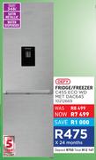 Defy 348Ltr Satin Metallic Water Dispenser Fridge/Freezer C455 ECO WD MET DAC645