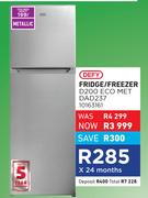 Defy 199Ltr Metallic Fridge/Freezer D200 Eco MET DAD237
