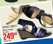 Spilt Girls Black, Beige & Navy Sizes 3-8