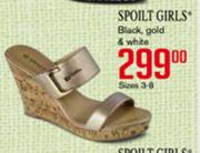 Spilt Girls Black, Gold & White Sizes 3-8