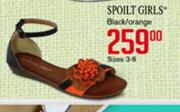Spilt Girls Black/Orange Sizes 3-8