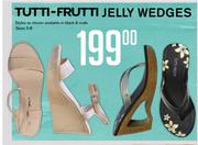 Tutti-Fruti Jelly Wedges Black & Nude Sizes 3-8