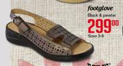 Footglove Black & Pewter Sizes 3-8