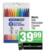 Marlin Kids Retractable Crayons (12s Pack)-Per Pack