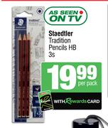 Steadtler Tradition Pencils HB (3s Pack)-Per Pack