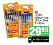 Bic Crystal Medium Pens (Black/Blue)-(4+3 Free) Per Pack