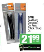 Spar Goodliving Ultraglide Gel Pens (Black/Blue)-2s Per Pack