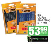 Bic Clic Pens (Black/Blue)-6+4 Free Per Pack