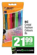 Bic 4 Cristal Fashion Colour-8s Per Pack