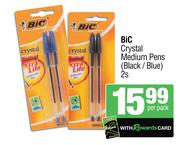 Bic Crystal Medium Pens (Black/Blue)-2s Per Pack