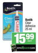 Bostik Clear Adhesive 25ml-Each