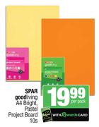 Spar Goodliving A4 Bright, Pastel Project Board-10 Per Pack