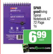 Spar Goodliving Spiral Notebook (72 Page)-Each