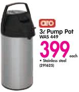 Aro 3L Stainless Steel Pump Pot