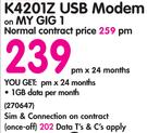 Vodacom K4201Z USB Modem-On My Gig 1