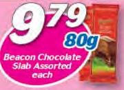 Beacon Chocolate Slab Assorted-80g Each