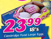 Cambridge Food Large Eggs-18's