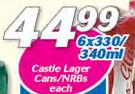 Castle Lager Cans/NRBs-6x330/340ml Each