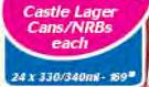 Castle Lager Cans/NRBs-24x330/340ml Each