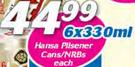 Hansa Pilsener Cans/NRBs-6x330ml Each