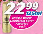 English Blazer Deodorant Spray Assorted-125ml