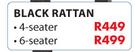 Elite Table Black Rattan (4 Seater)