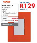 Gewiss Light Switch (Sea Blue Or Ruby)