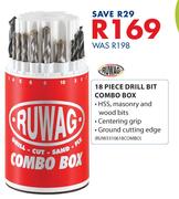 Ruwag 18 Piece Drill Bit Combo Box