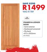 Swartland Framed & Ledged Door-813 x 2032mm