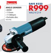 Makita 840W Angle Grinder 9557HN
