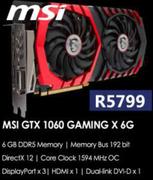 MSI GTX 1060 Gaming X6G