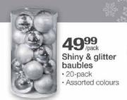 Shiny & Glitter Baubles-20 Pack