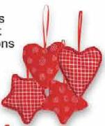 Check/Twirl Heart/Star Decorations-Each
