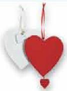Wooden Heart Tree Decorations-Each