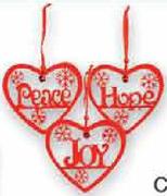 Christmas Tree Heart Decorations-Each
