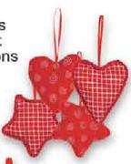 Check/Twirl Heart/Star Decorations-Each