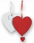 Wooden Heart Tree Decorations-Each