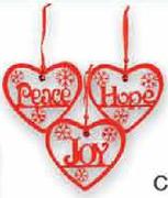 Christmas Tree Heart Decorations-Each