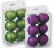 Glitter Baubles-6-Pack