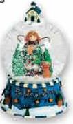 Musical Snow Globe With Angel-100mm-Each 