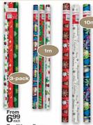 Traditions 3 Rolls Gift Wrap-1m*70cm