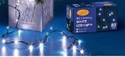 Santa's Choice Chasing White LED Lights-80's