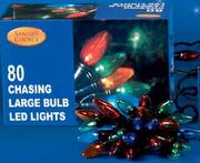 Santa's Choice Chasing Large Bulb LED Lights-80's